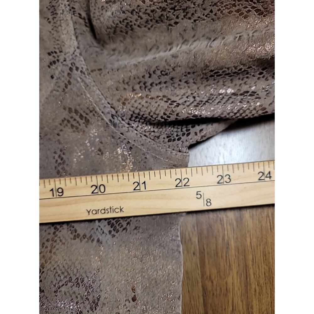 Chico’s Python Leather Jacket Brown Sz 2 Fits L F… - image 6